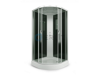 Душ кабина Erlit 90*90*215 арт.ER3509P-С2 тонир. стекло низкий поддон тропический, ручной душ, 