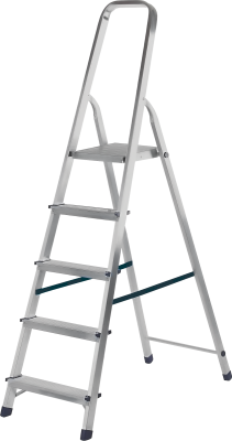 Стремянка быт одностор Алюм  8 ступ НОВАЯ ВЫСОТА 1,69м до 150 кг  1110108НВ