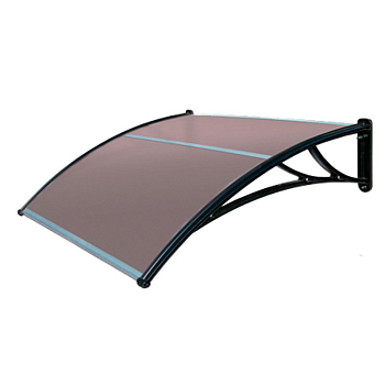 Козырек FARACS пластик. бронзовый 1200*1000мм (Кроншт. Черный - Поликарбонат Бронза) 