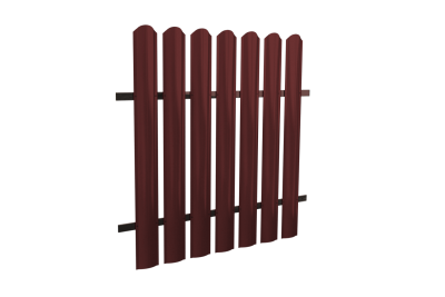 Штакетник Стандарт круглый фигурный 107*1500 мм металл ПЭ-8017 коричневый
