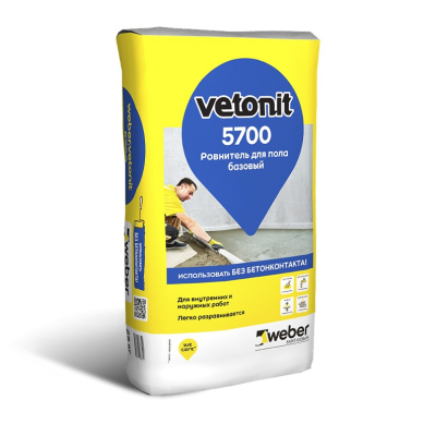 Пол наливной РОВНИТЕЛЬ базовый Вебер.ветонит 5700 (5-70 мм), 25 кг