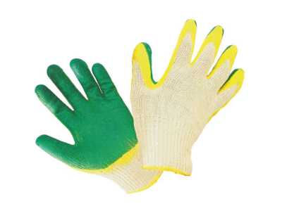 Перчатки трикотажные,х/б двойной облив.ладони из латекса