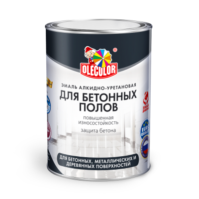 Эмаль для бетонных полов алкидно-уретановая серая 2,5 кг OLECOLOR