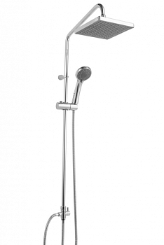 Душевая колонна BRAVAT FIT S  для душа без смесителя, верхний душ квадратной формы, хром D283CP-2A-RUS АКЦИЯ