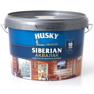 Лак HUSKY SIBERIAN (аквалак) бесцветный, 2,5л Олимп