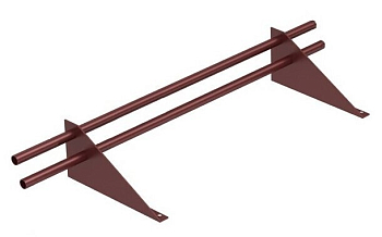 Снегозадержатель трубчатый ЭКО Style (овальный) 20*40/1,2 мм 1000 мм (RAL 8017, коричневый), 2 опоры