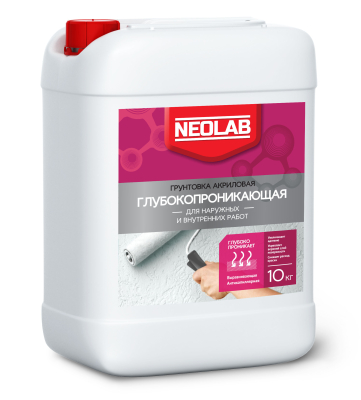 Грунтовка глубокого проникновения для наруж и внутр работ 10кг NEOLAB